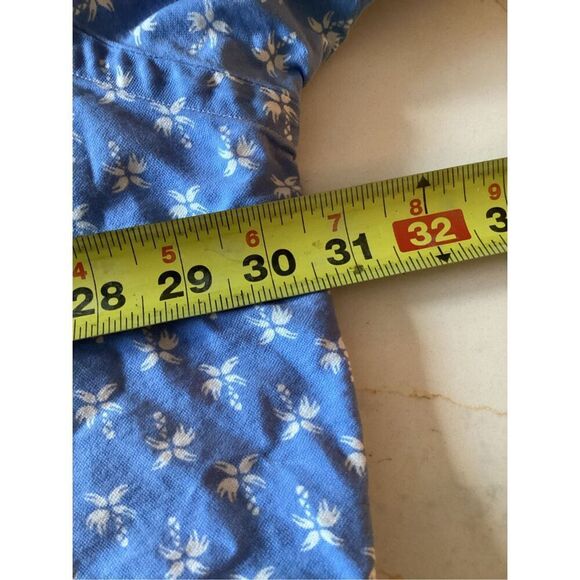 Ralph Lauren Button Down Short Sleeve Floral Shirt Sz 3XLT Blue White - Picture 8 of 8